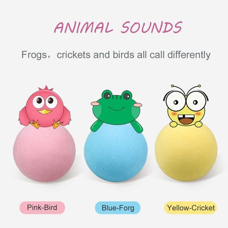 Interactive Cat Toy Ball | Touch-Activated Sound & Catnip Compatible