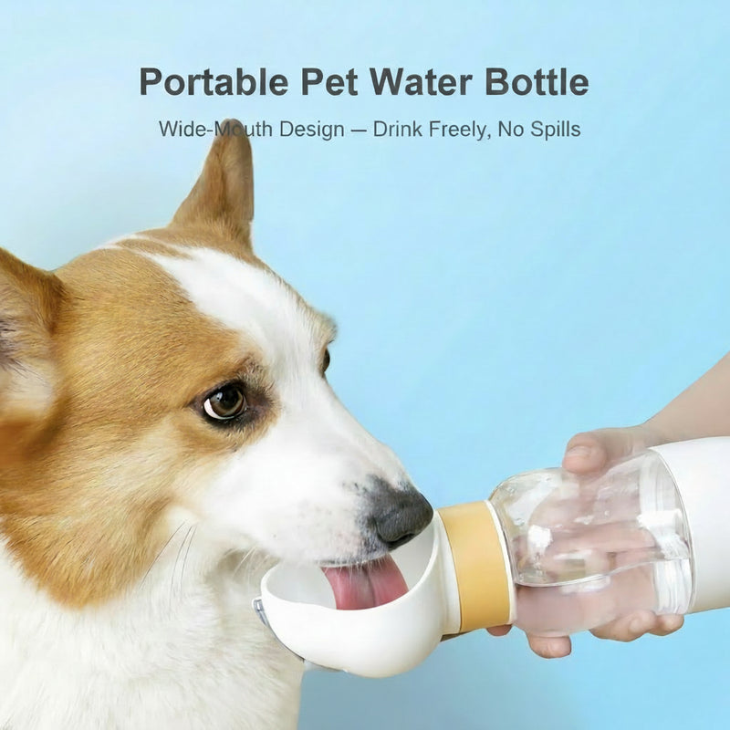 2-in-1 Portable Dog Water Bottle with Feeder Bowl