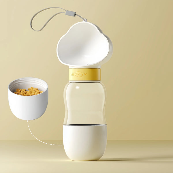 2-in-1 Portable Dog Water Bottle with Feeder Bowl