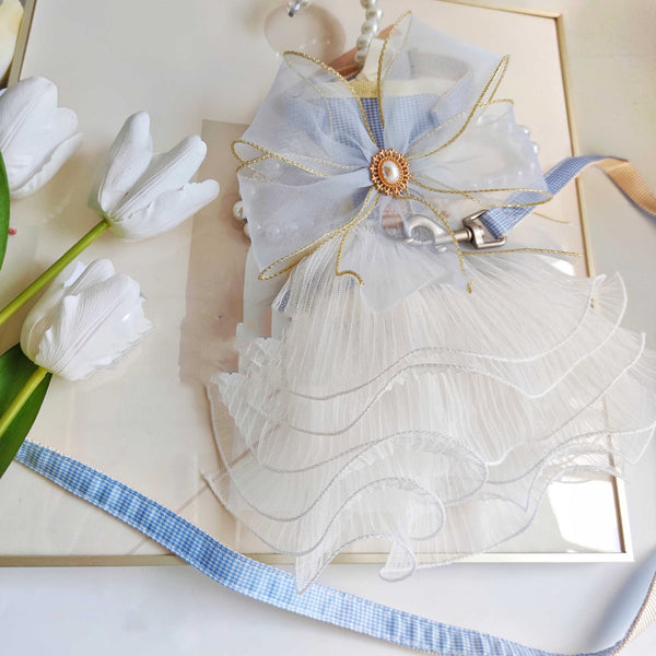 Fairy Princess Cat Harness Dress With Leash