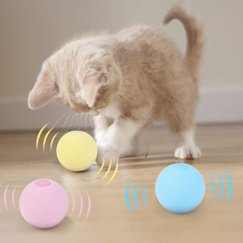Interactive Cat Toy Ball | Touch-Activated Sound & Catnip Compatible