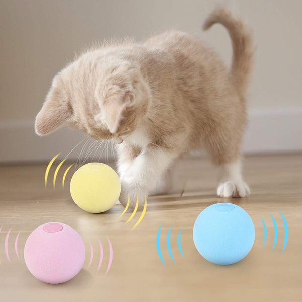 Interactive Cat Toy Ball | Touch-Activated Sound & Catnip Compatible