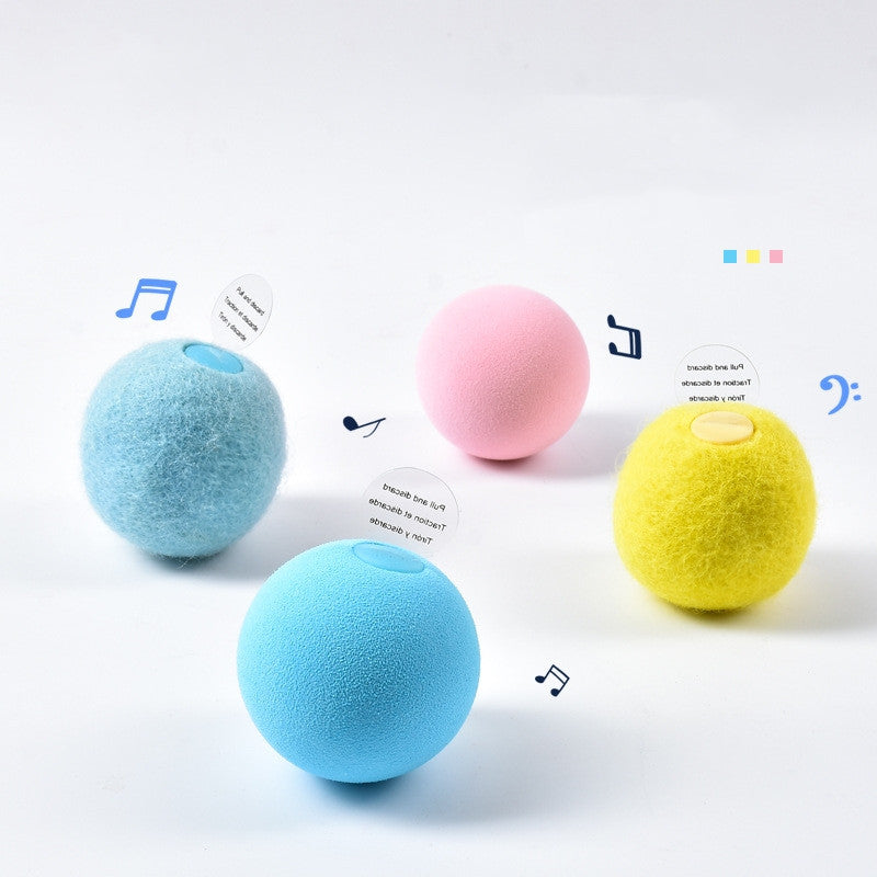 Interactive Cat Toy Ball | Touch-Activated Sound & Catnip Compatible