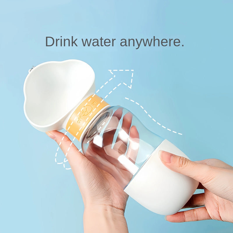 2-in-1 Portable Dog Water Bottle with Feeder Bowl