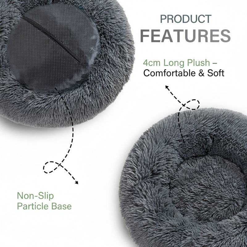 Fluffy Donut Bed for Dogs and Cats