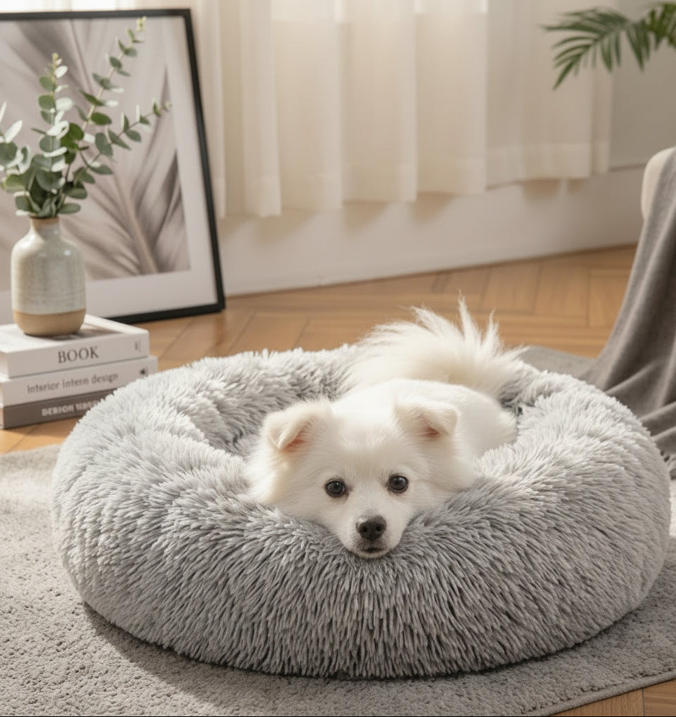 Fluffy Donut Bed for Dogs and Cats
