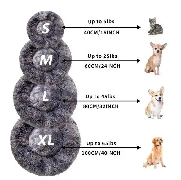 Fluffy Donut Bed for Dogs and Cats